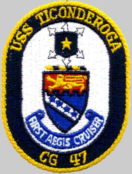 cg-47 uss ticonderoga patch insignia