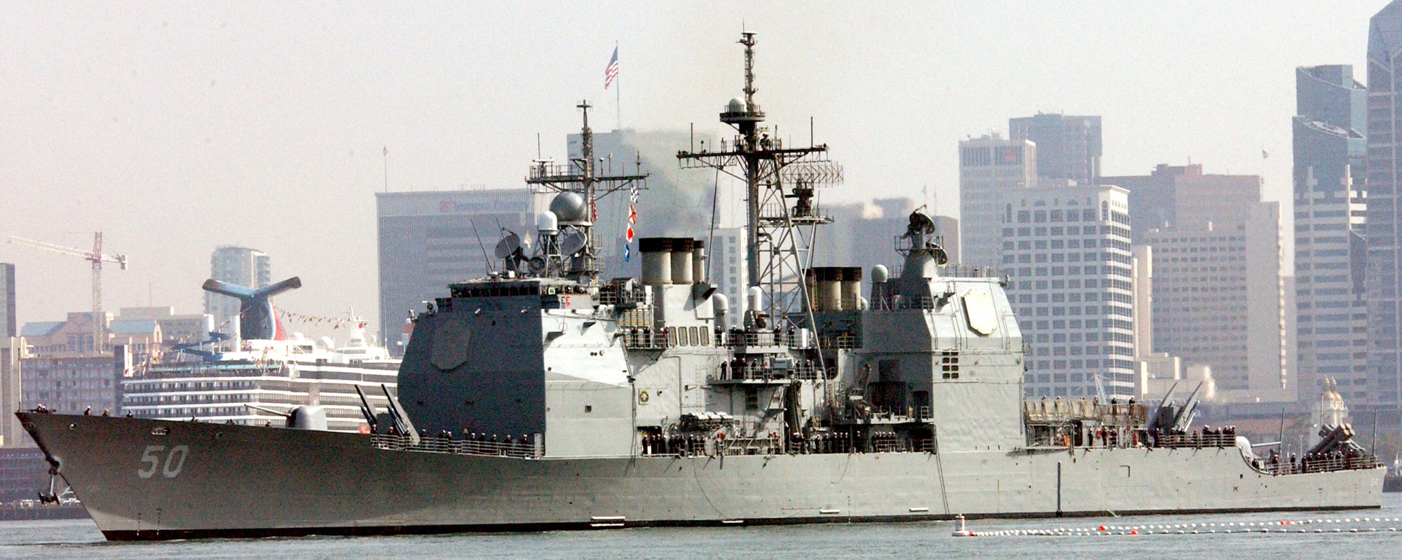 cg-50 uss valley forge ticonderoga class guided missile cruiser aegis us navy departing san diego 03