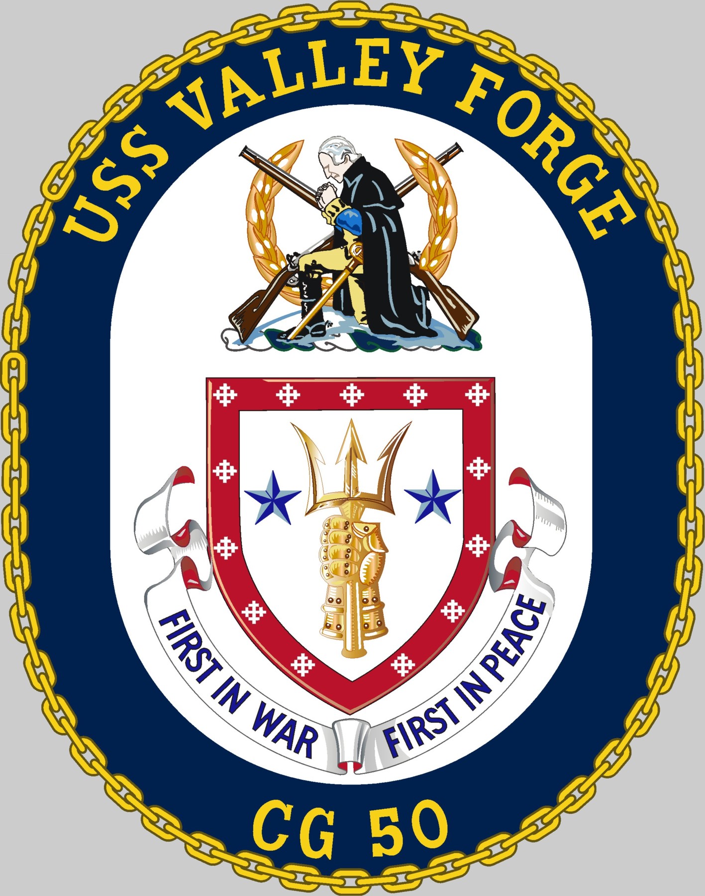cg-50 uss valley forge insignia crest patch badge ticonderoga class guided missile cruiser aegis us navy 02c