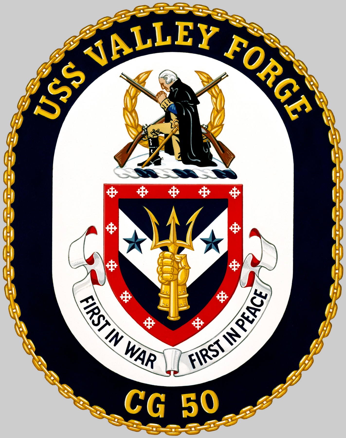 cg-50 uss valley forge insignia crest patch badge ticonderoga class guided missile cruiser aegis us navy 03x