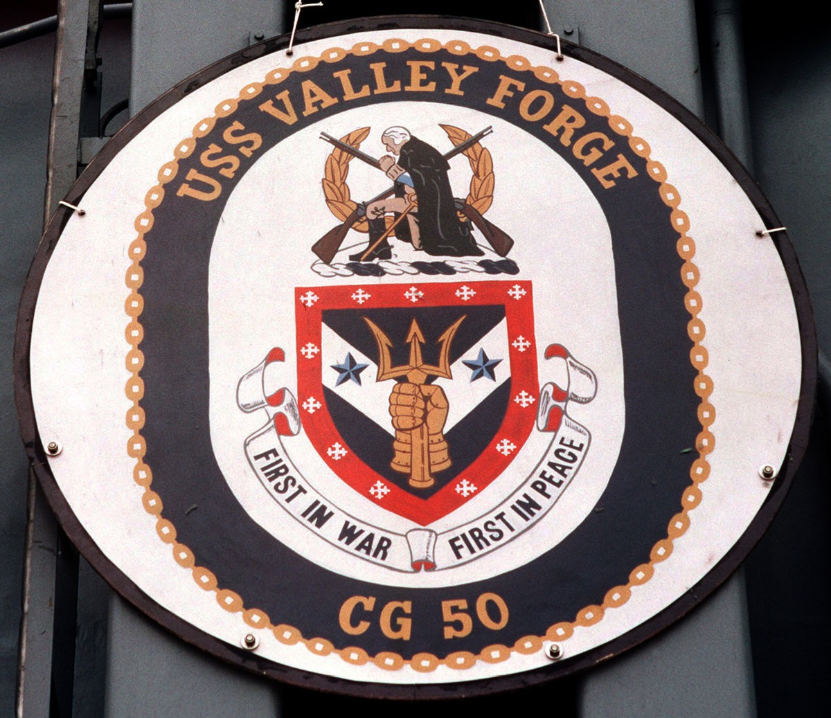 cg-50 uss valley forge insignia crest patch badge ticonderoga class guided missile cruiser aegis us navy 04c