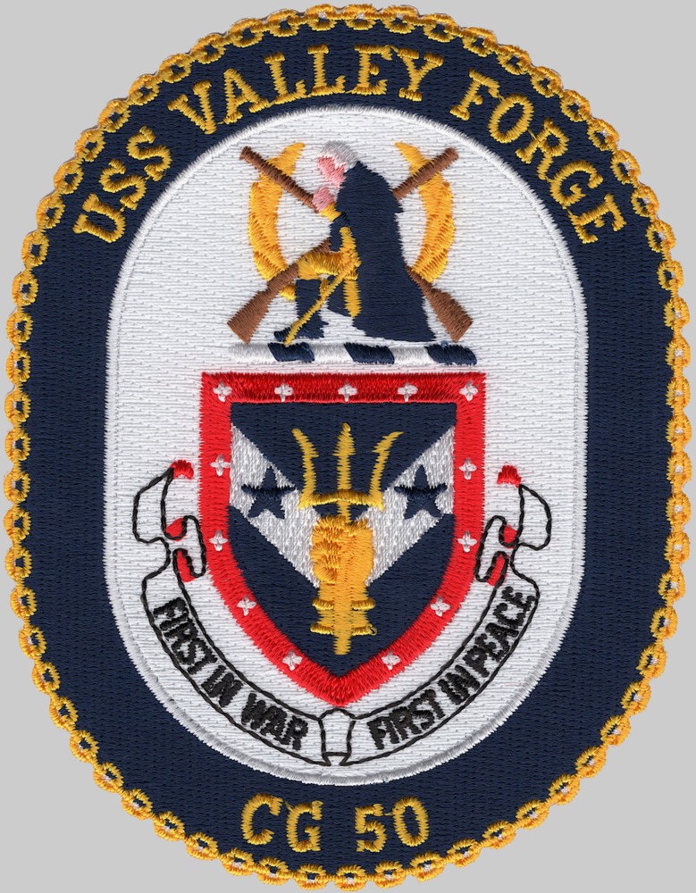 cg-50 uss valley forge insignia crest patch badge ticonderoga class guided missile cruiser aegis us navy 02p