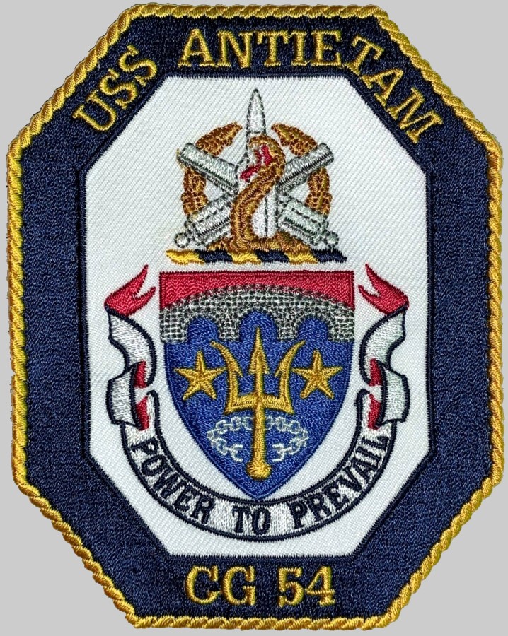 cg-54 uss antietam insignia crest patch badge ticonderoga class guided missile cruiser aegis us navy 02p