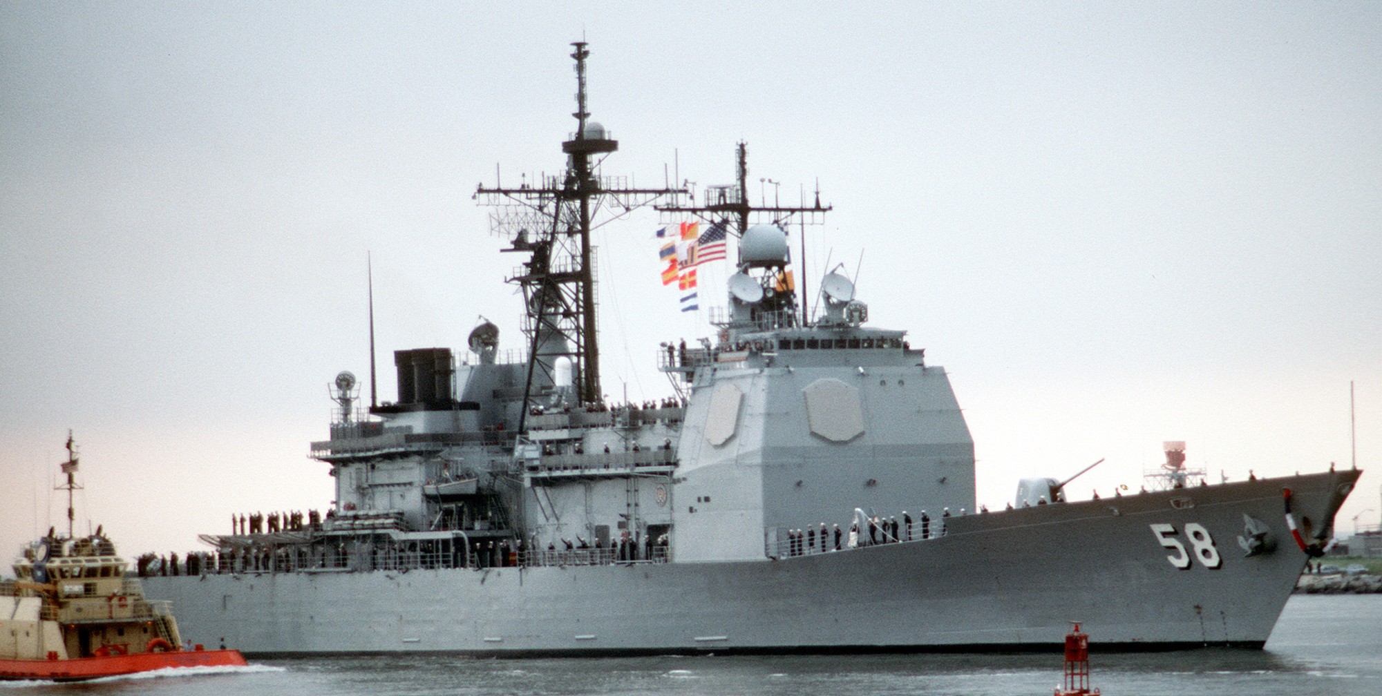 cg-58 uss philippine sea ticonderoga class guided missile cruiser aegis us navy returning mayport desert storm 82