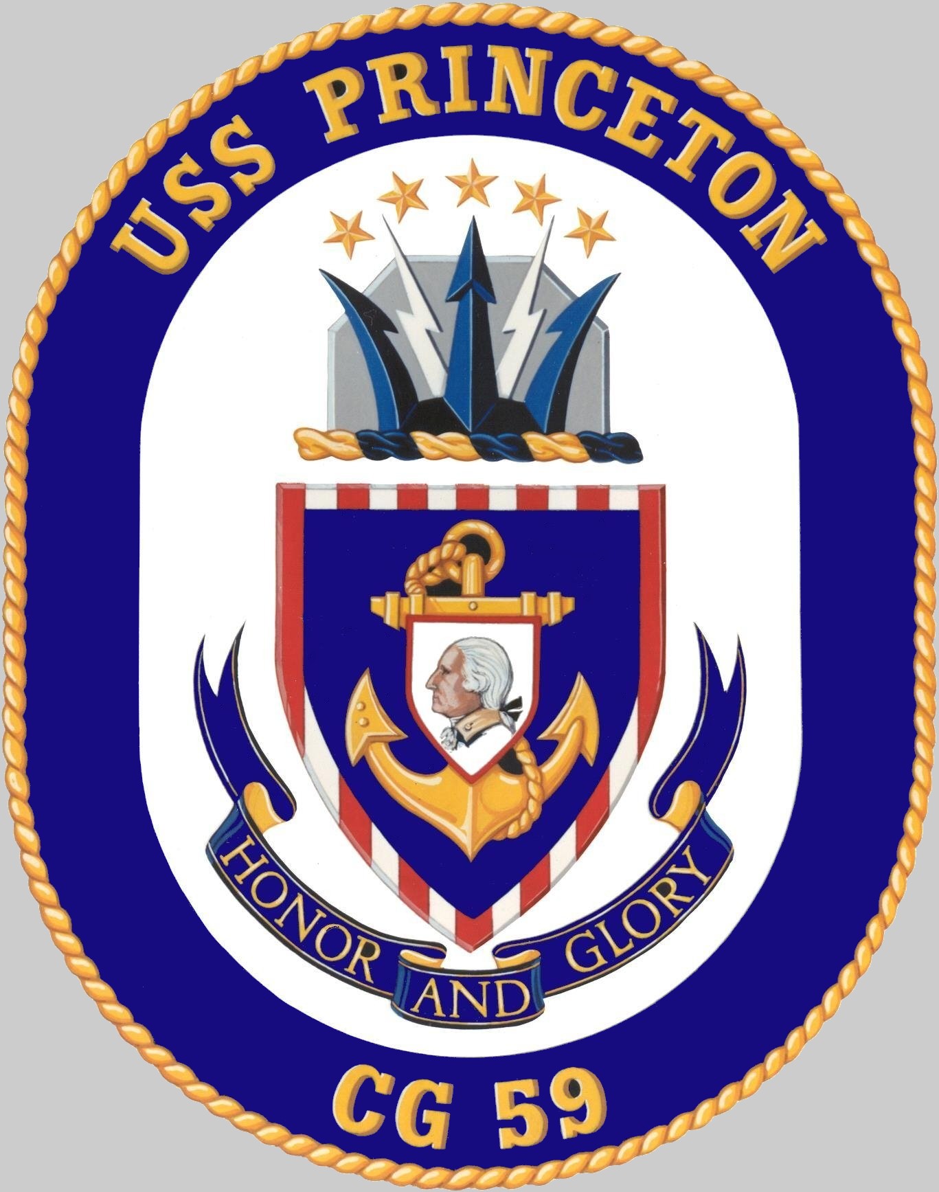 cg-59 uss princeton insignia crest patch badge ticonderoga class guided missile cruiser aegis us navy 03c