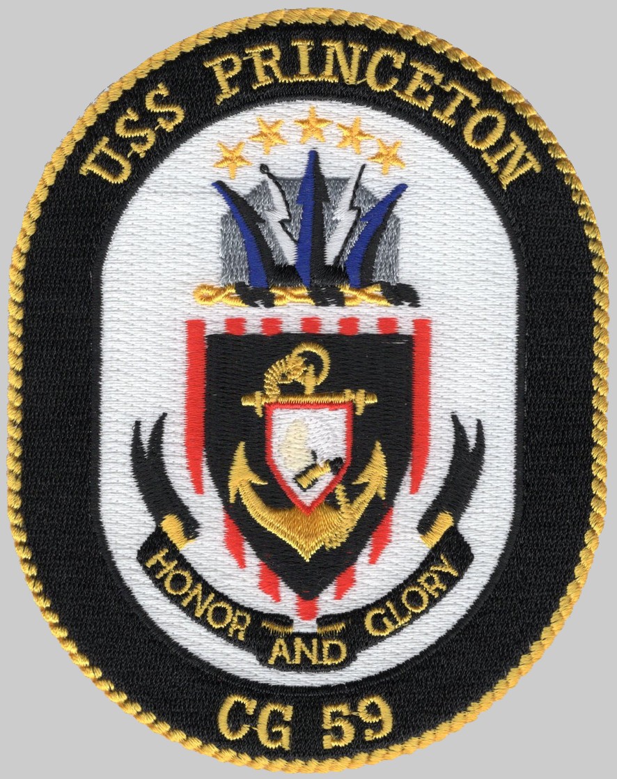 cg-59 uss princeton insignia crest patch badge ticonderoga class guided missile cruiser aegis us navy 02p