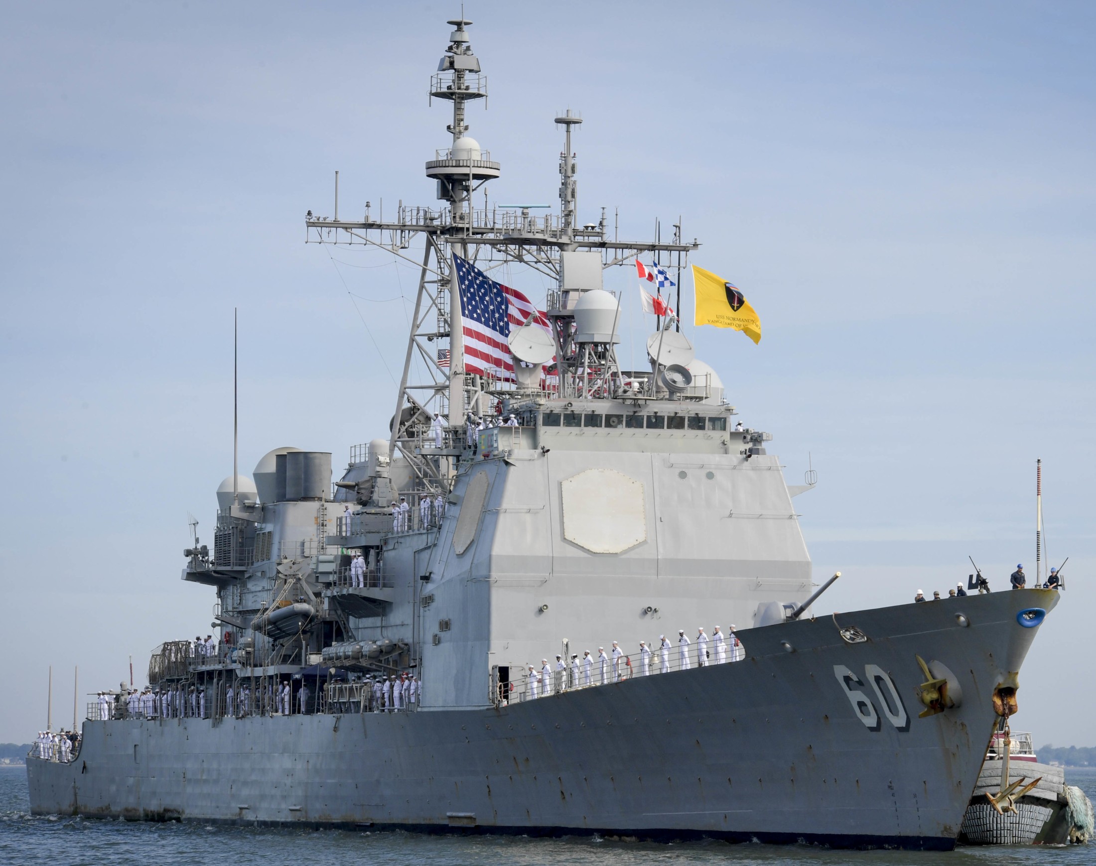 cg-60 uss normandy ticonderoga class guided missile cruiser aegis us navy naval station norfolk virginia 98