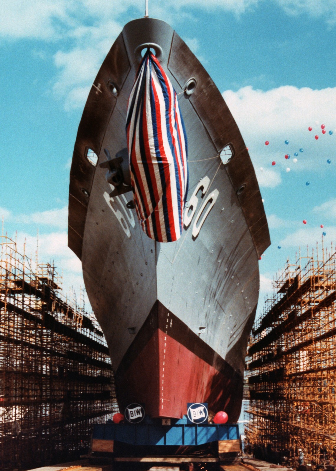 cg-60 uss normandy ticonderoga class guided missile cruiser aegis us navy launching ceremony bath maine 107