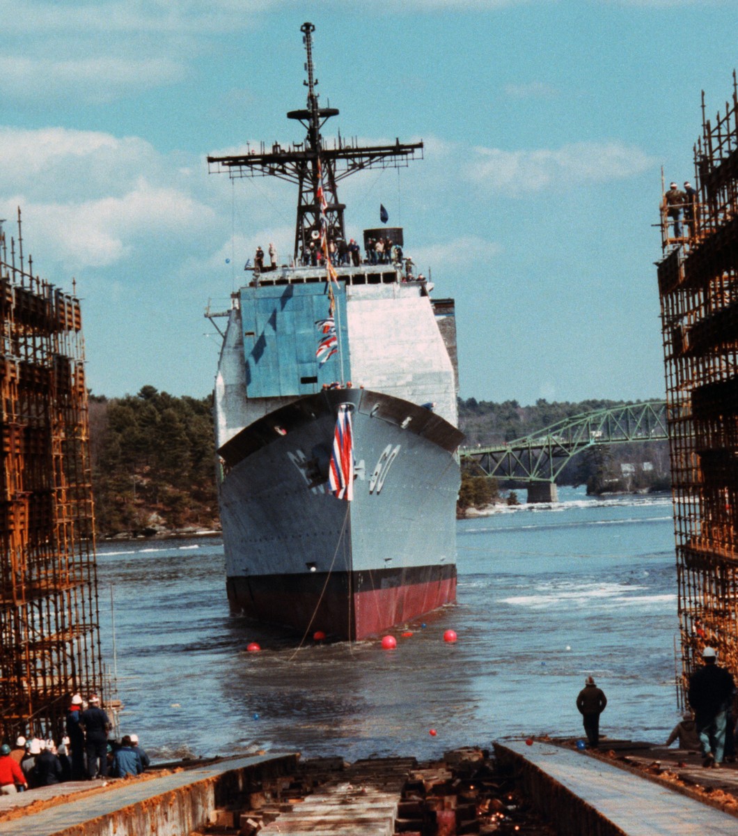 cg-60 uss normandy ticonderoga class guided missile cruiser aegis us navy launching bath iron works maine 109