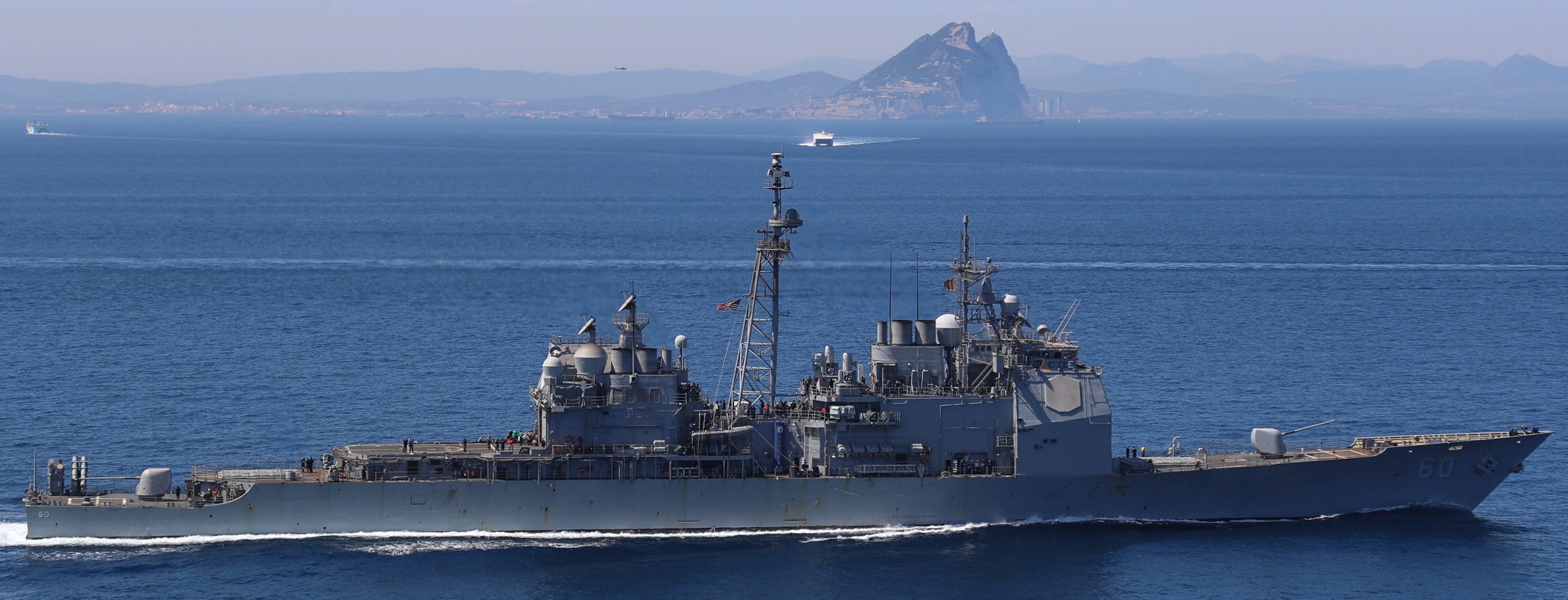 cg-60 uss normandy ticonderoga class guided missile cruiser aegis us navy strait of gibraltar 158