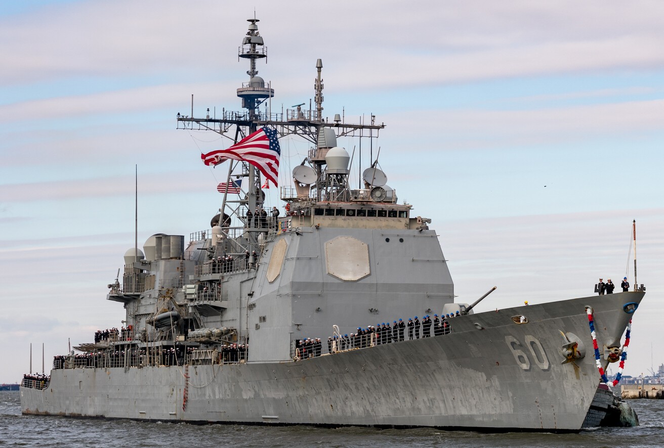 cg-60 uss normandy ticonderoga class guided missile cruiser returning naval station norfolk virginia 2024 167