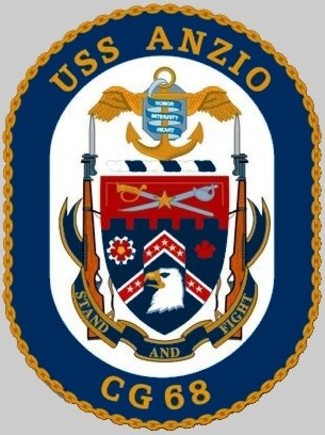 cg-68 uss anzio insignia crest patch badge ticonderoga class guided missile cruiser aegis us navy 03x