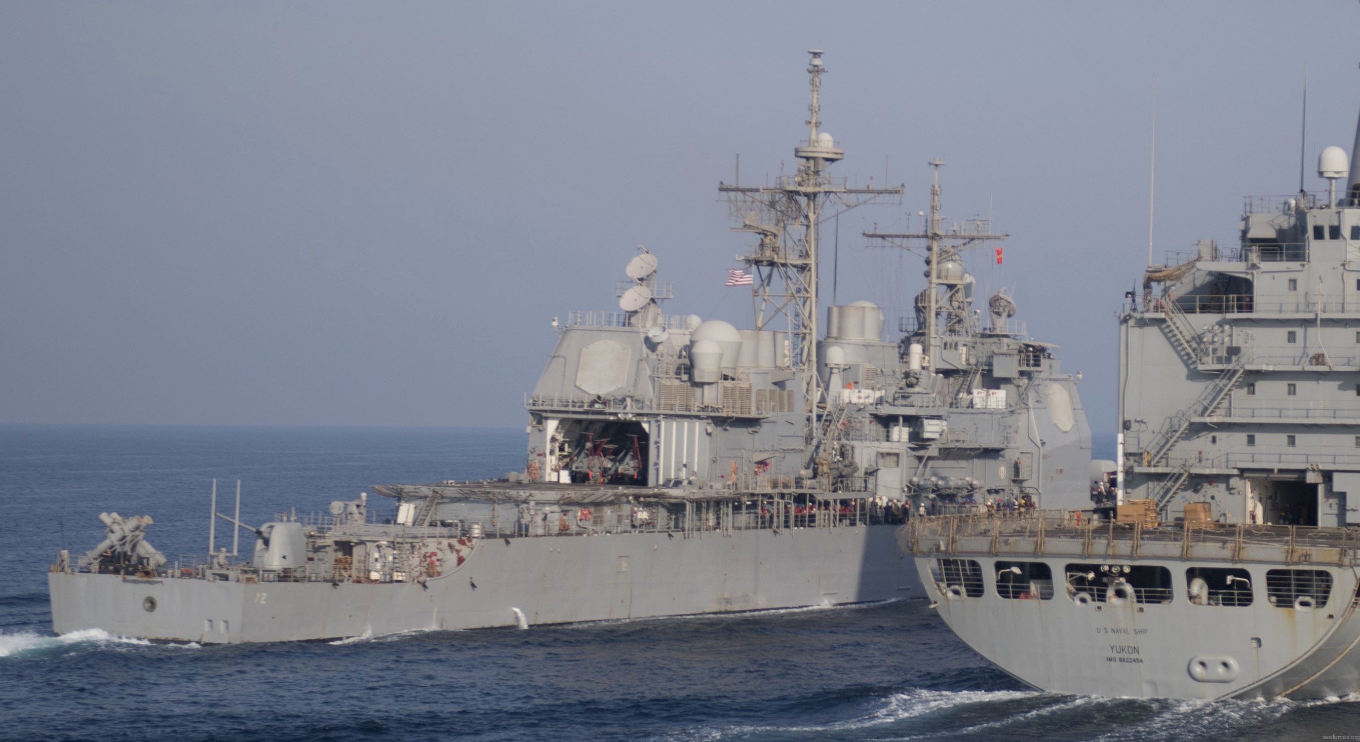 cg-70 uss lake erie ticonderoga class guided missile cruiser navy 122 replenishment at sea ras