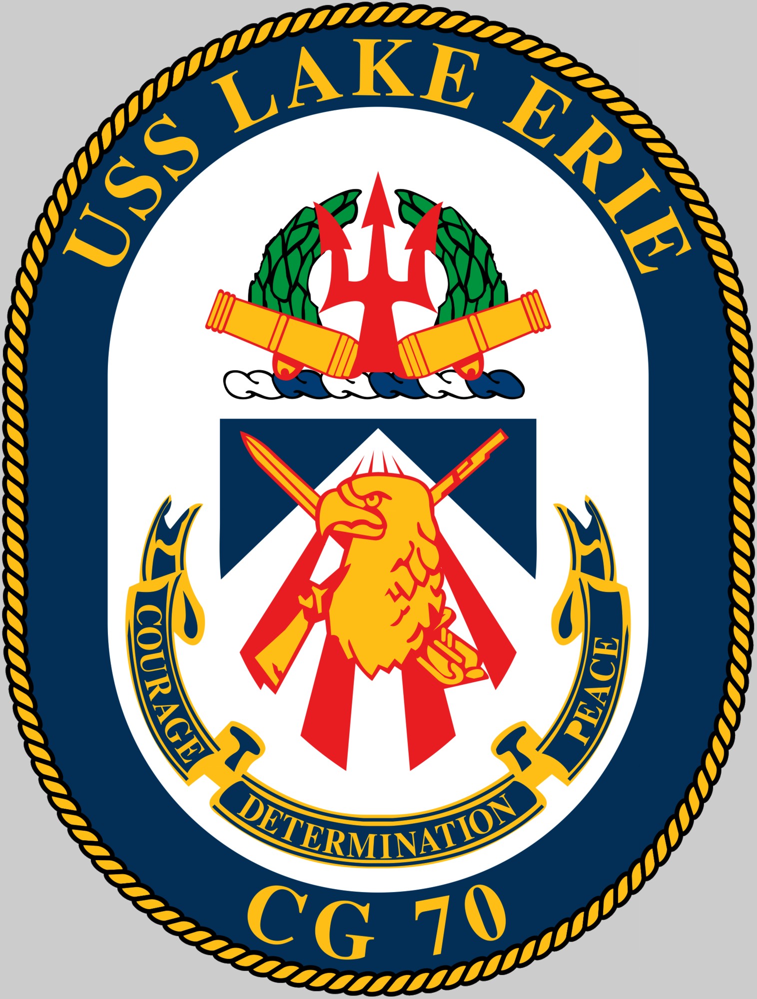 cg-70 uss lake erie crest insignia patch badge ticonderoga class guided missile cruiser navy 04c