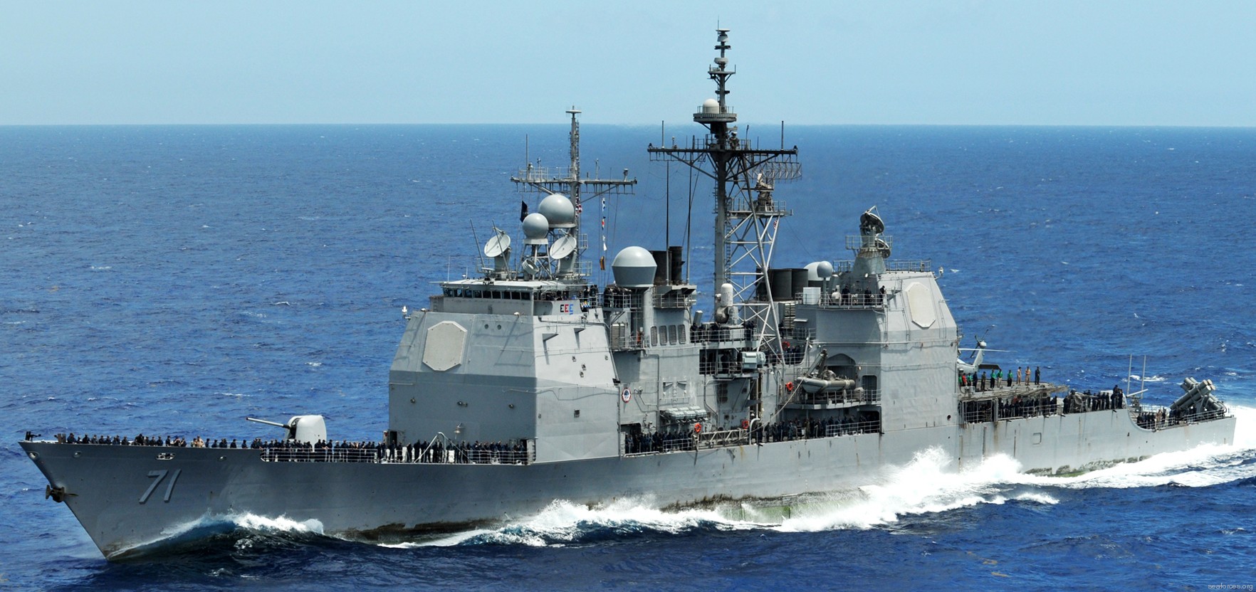 cg-71 uss cape st. george ticonderoga class guided missile cruiser us navy 23 atlantic ocean