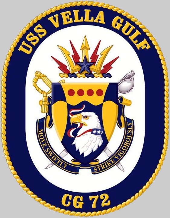 cg-72 uss vella gulf insignia crest patch badge guided missile cruiser us navy 03x