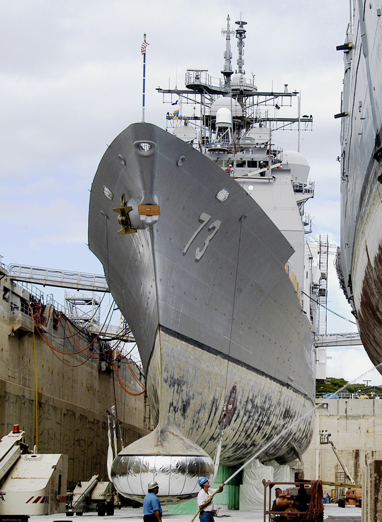 cg-73 uss port royal ticonderoga class guided missile cruiser navy 22 dry dock repairs