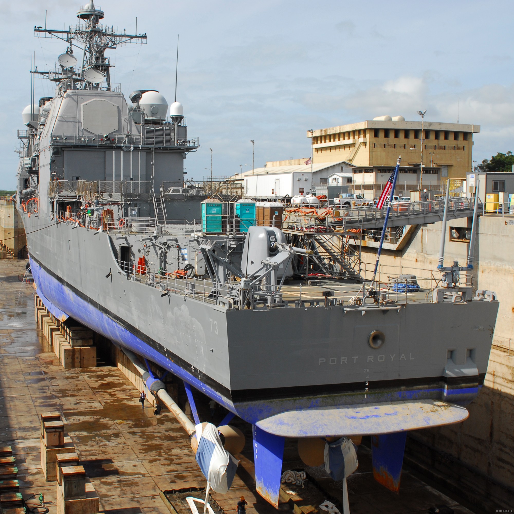 cg-73 uss port royal ticonderoga class guided missile cruiser navy 23 pearl harbor naval shipyard hawaii