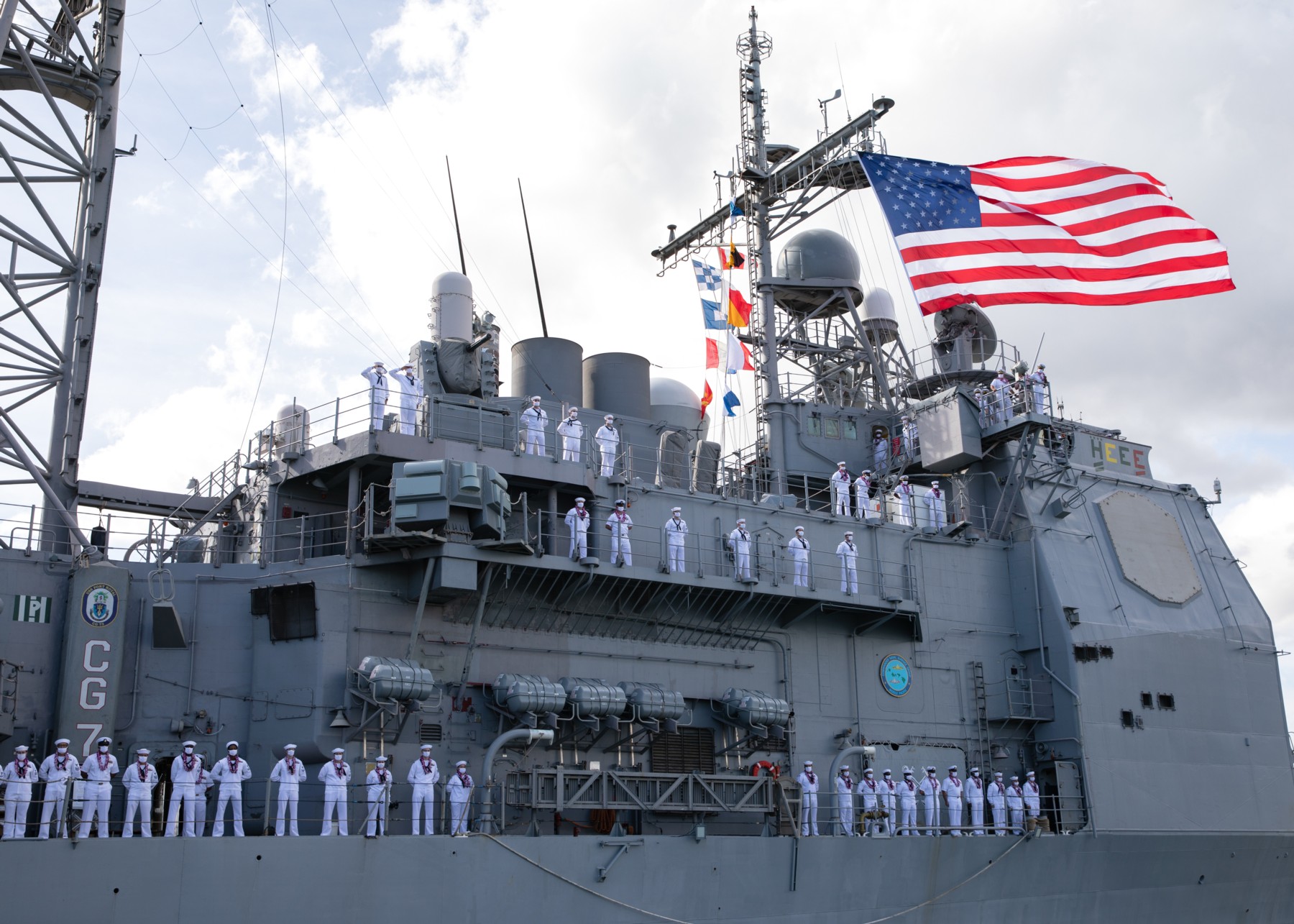 cg-73 uss port royal ticonderoga class guided missile cruiser navy returning joint base pearl harbor hickam hawaii 67