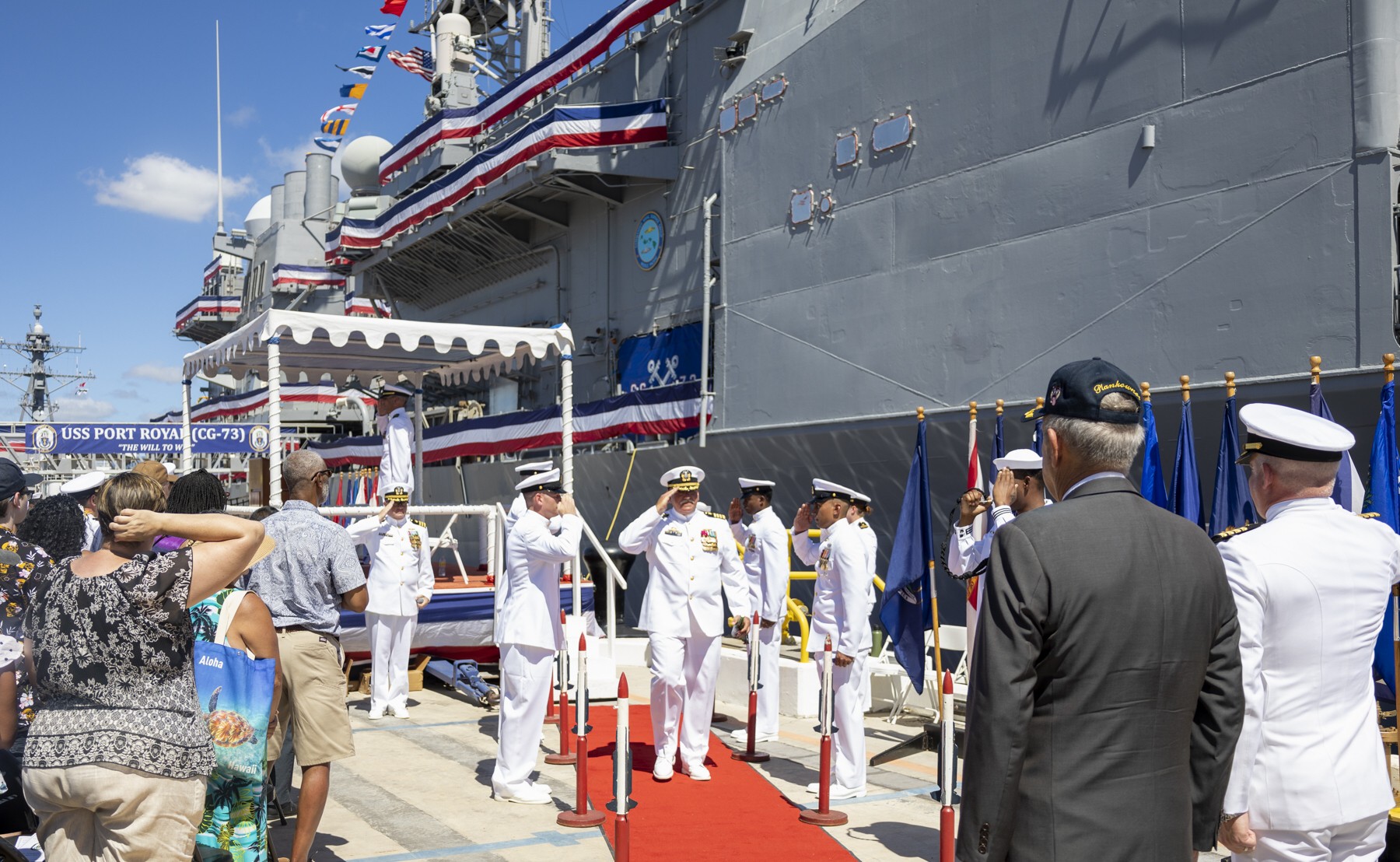 cg-73 uss port royal ticonderoga class guided missile cruiser aegis us navy decommissioning pearl harbor hawaii 72
