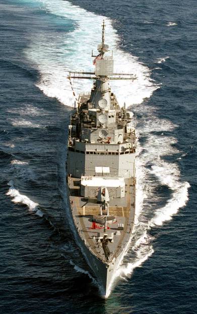 USS California CGN 36 - bow view