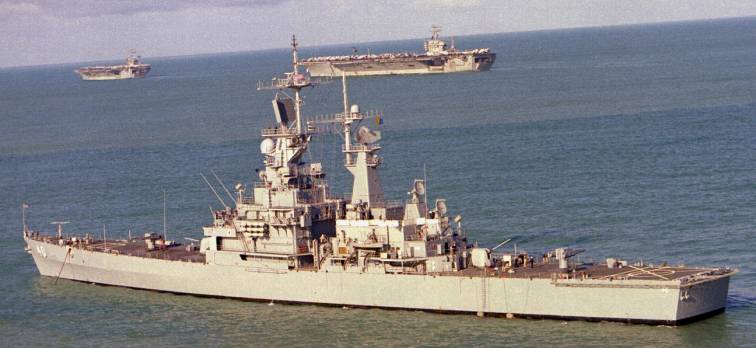 USS Mississippi CGN 40 and USS Nimitz CVN 68 - Tangier, Tunisia 1982
