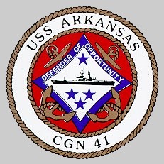 USS Arkansas CGN 41 - patch crest insignia