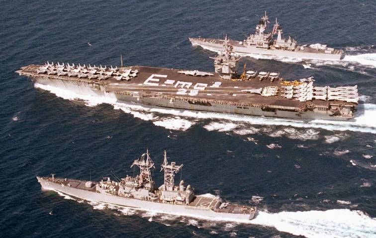 USS Truxtun (CGN 35), USS Enterprise (CVN 65) and USS Arkansas (CGN 41)