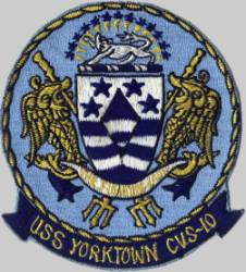 cva cvs 10 uss yorktown insignia crest patch badge aircraft carrier essex class us navy