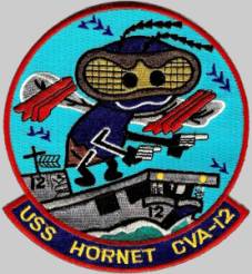 cva cvs 12 uss hornet insignia crest patch badge essex class aircraft carrier us navy