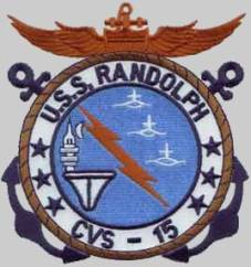 cva cvs 15 uss randolph insignia crest patch badge essex class aircraft carrier us navy