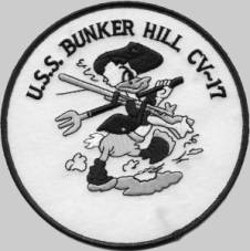 cva cvs 17 uss bunker hill insignia crest patch badge essex class aircraft carrier us navy