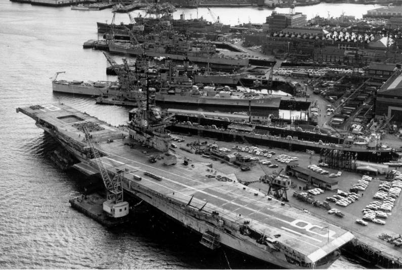 cva-18 uss wasp boston naval shipyard 1960