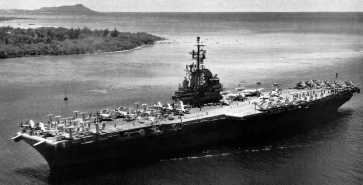 cva-19 uss hancock cv essex class aircraft carrier air task group atg-2 14 pearl harbor hawaii