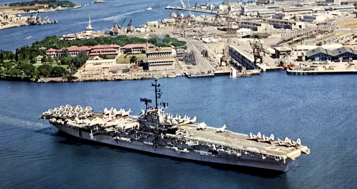 cva-19 uss hancock cv essex class aircraft carrier air group cvg-21 us navy 19 pearl harbor