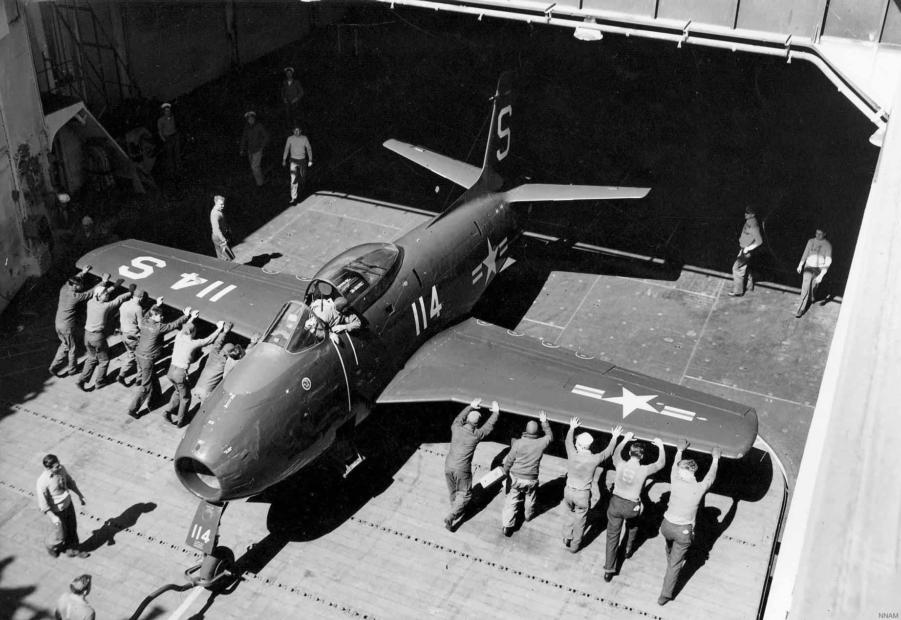 cv-21 uss boxer essex class aircraft carrier fj-1 fury 21