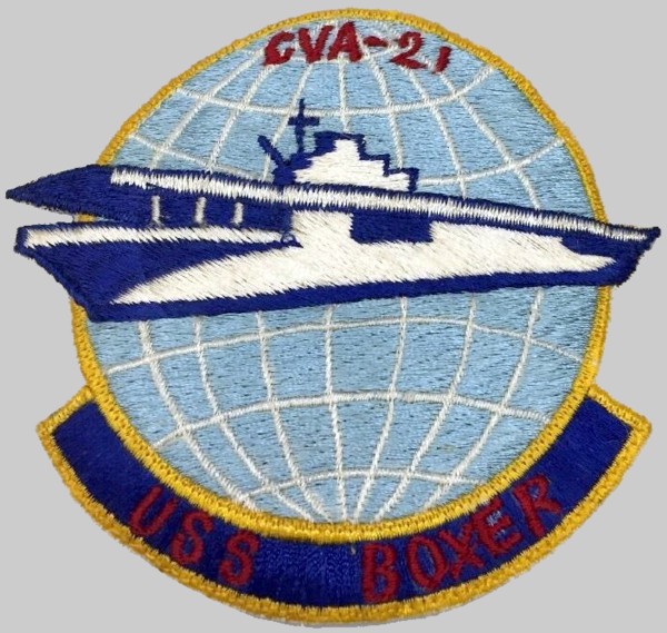cv cva-21 uss boxer insignia crest patch badge aircraft carrier us navy 02x
