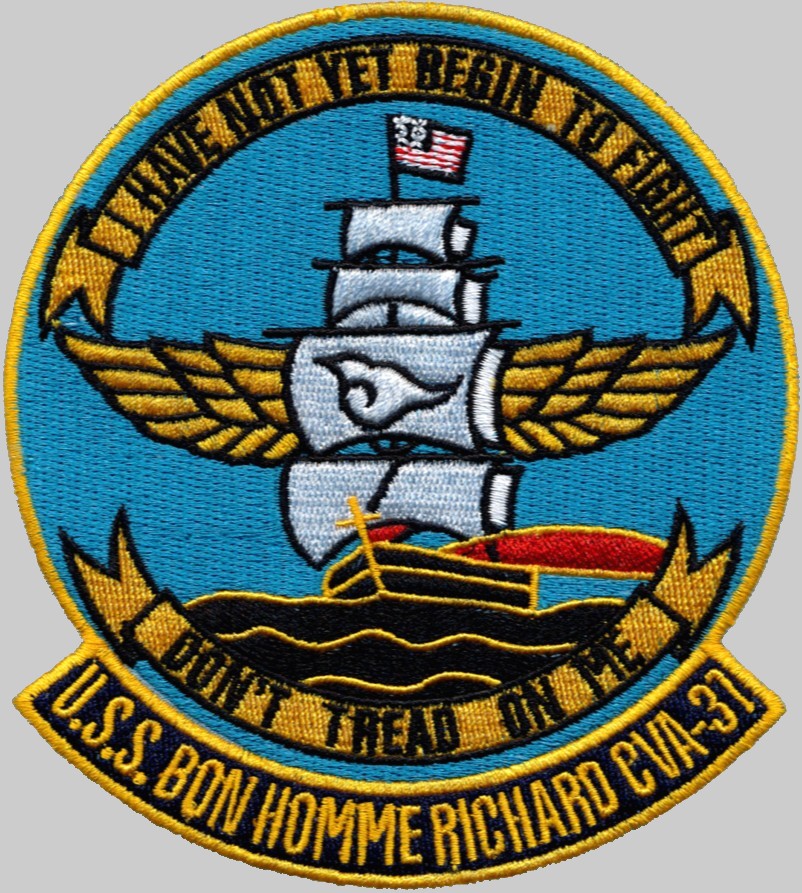 US NAVY USS BON HOMME RICHARD CVA-31 PATCH MEASURES APPROX 5 INCHES DIAMETER
