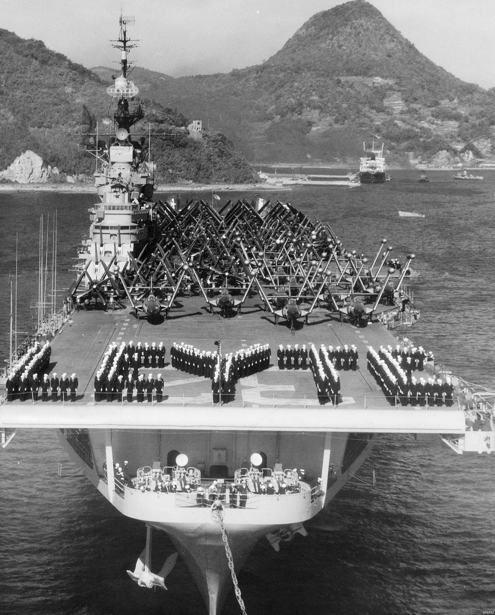 cva-32 uss leyte essex class aircraft carrier air group cvg-3 us navy 14 sasebo japan