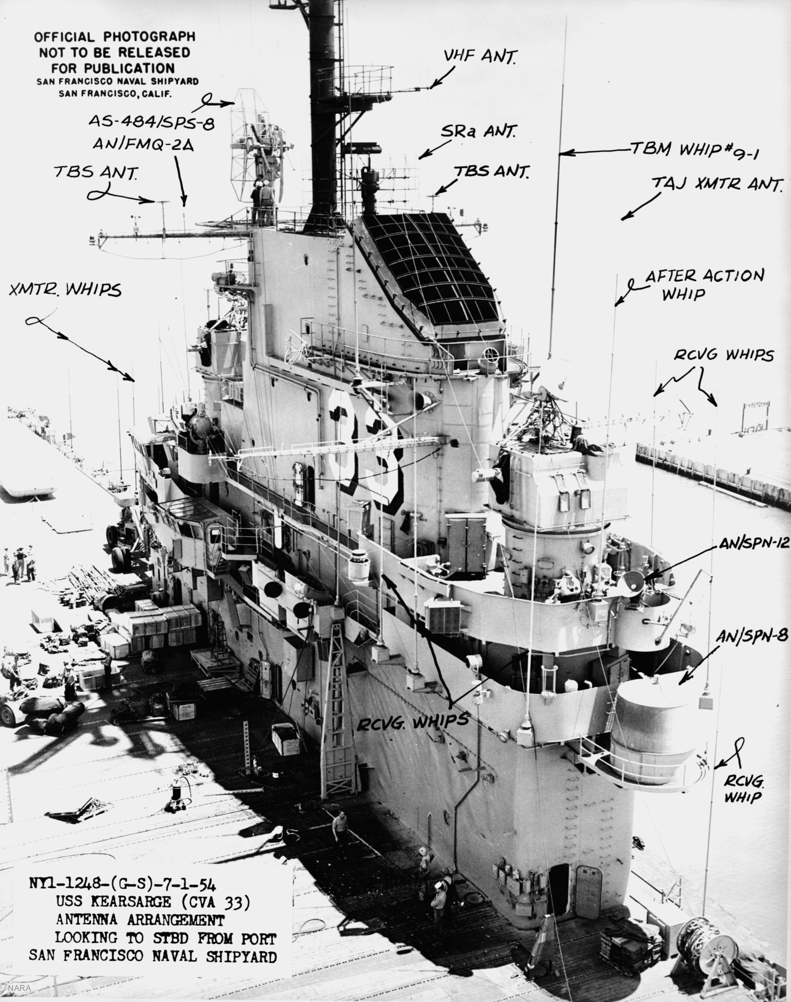 cva-33 uss kearsarge essex class aircraft carrier 10 antenna details