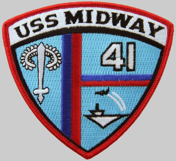 cv-41 uss midway insignia crest patch badge aircraft carrier us navy 02x
