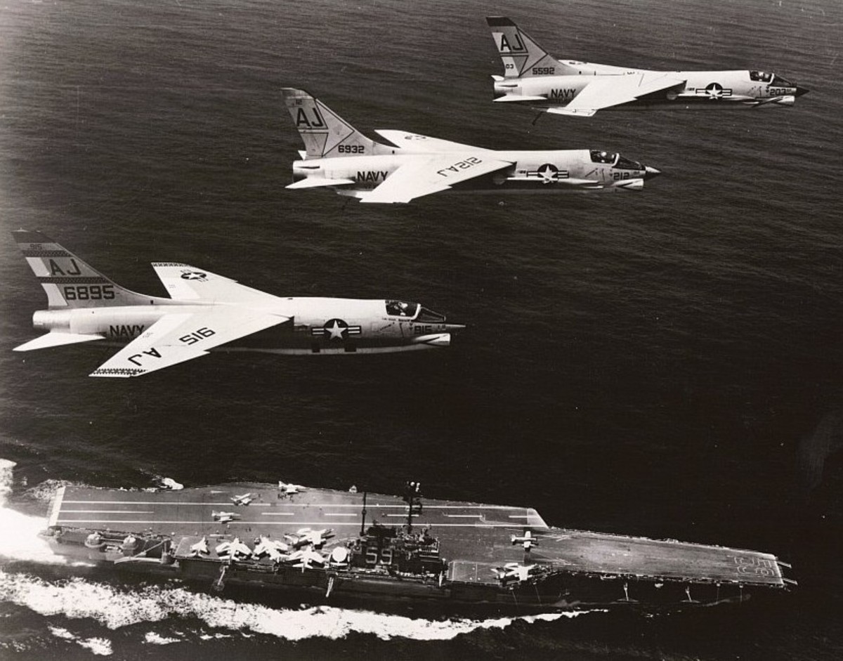 cv-59 uss forrestal aircraft carrier air group cvg-8 us navy f-8 crusader 18