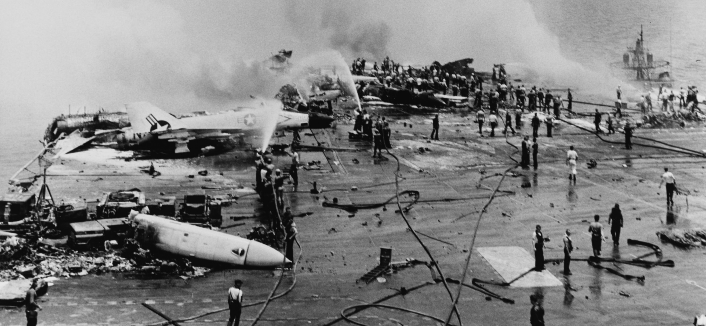 cv-59 uss forrestal aircraft carrier us navy fire accident damage 1967 50