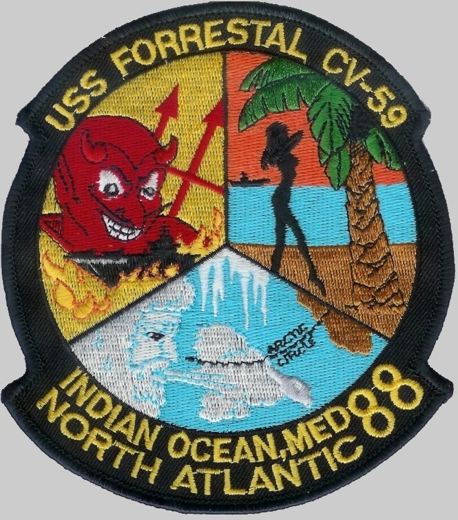 cv-59 uss forrestal insignia crest patch badge aircraft carrier us navy 04p