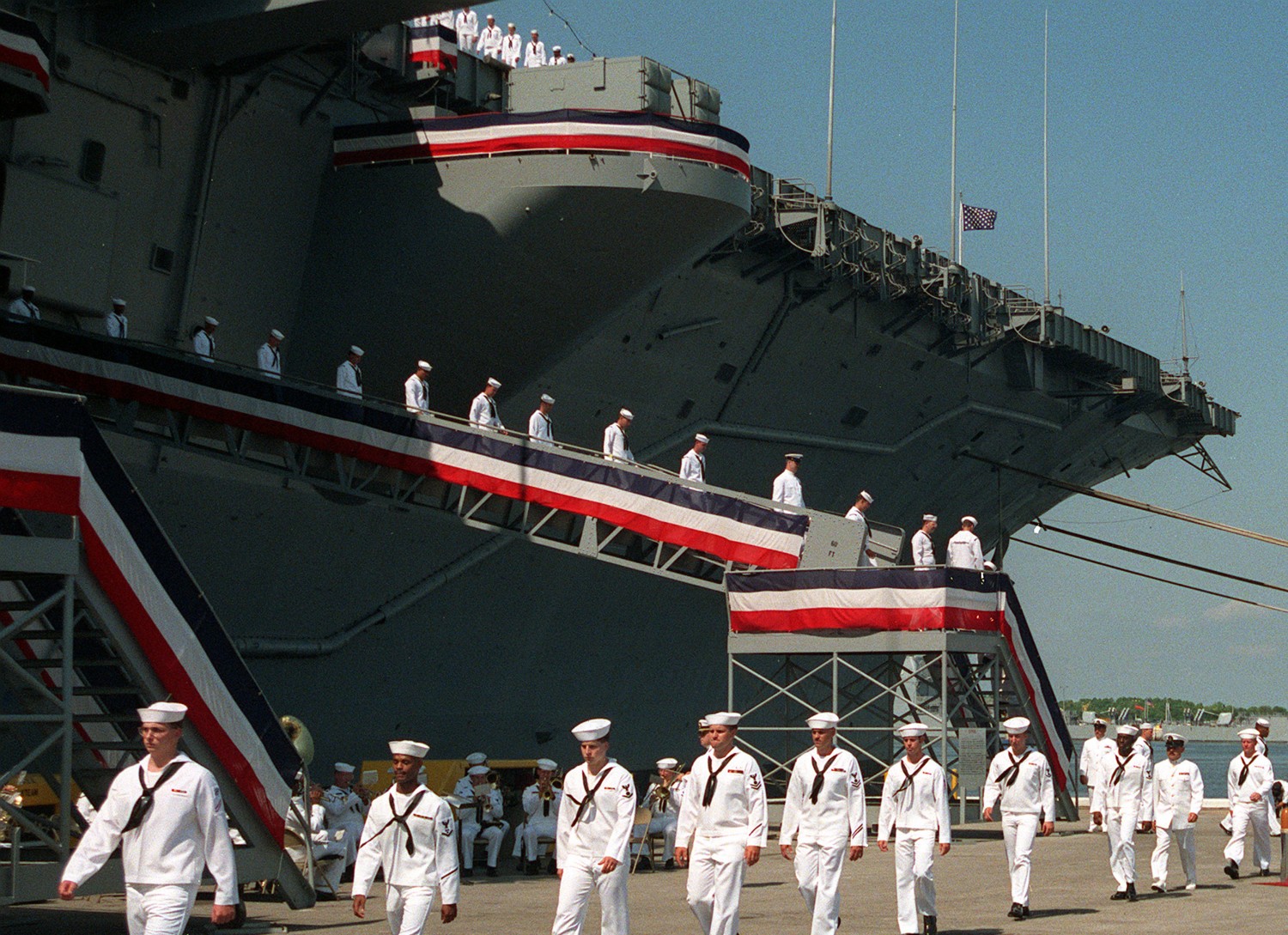 cv-60 uss saratoga forrestal class aircraft carrier us navy decommissioning ceremony mayport florida 10