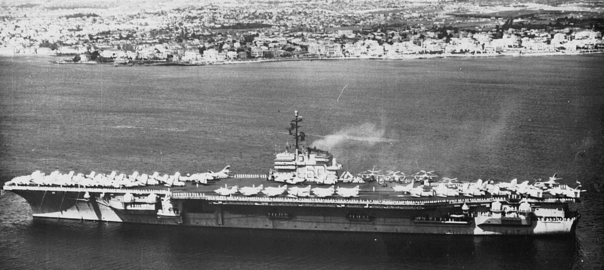 cv-60 uss saratoga forrestal class aircraft carrier air group cvg-3 us navy piraeus greece 26
