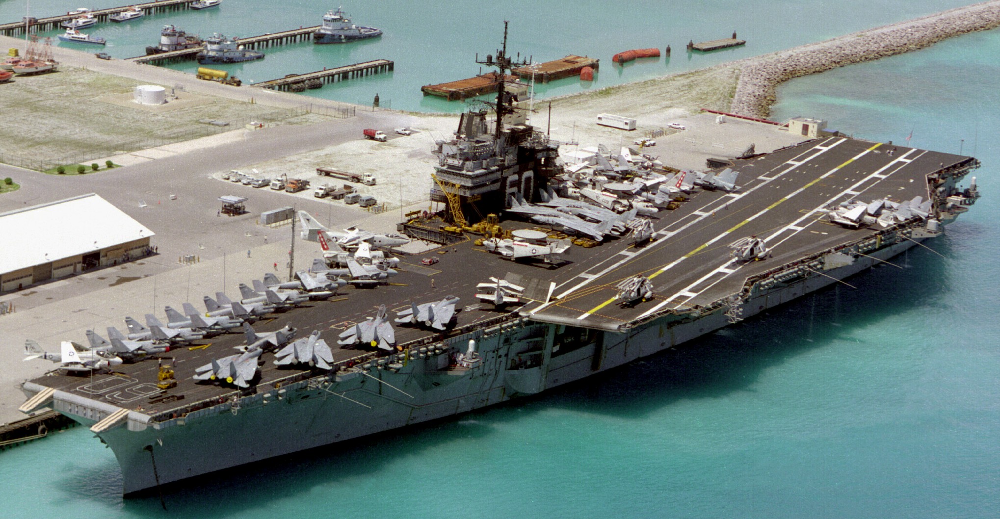 cv-60 uss saratoga forrestal class aircraft carrier air wing cvw-17 diego garcia 79