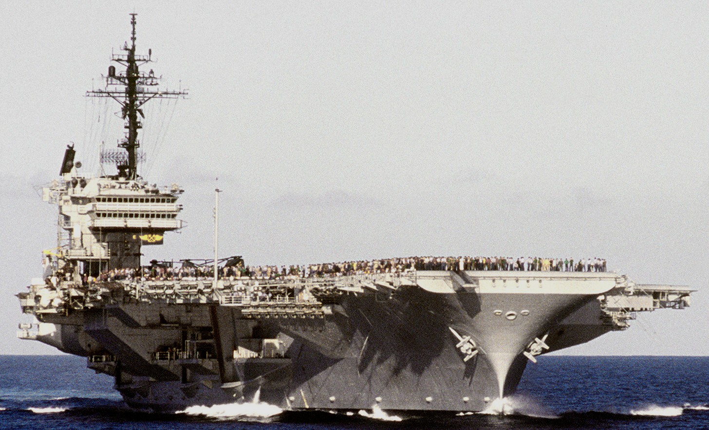 cv-60 uss saratoga forrestal class aircraft carrier air wing cvw-17 us navy gulf oman 105