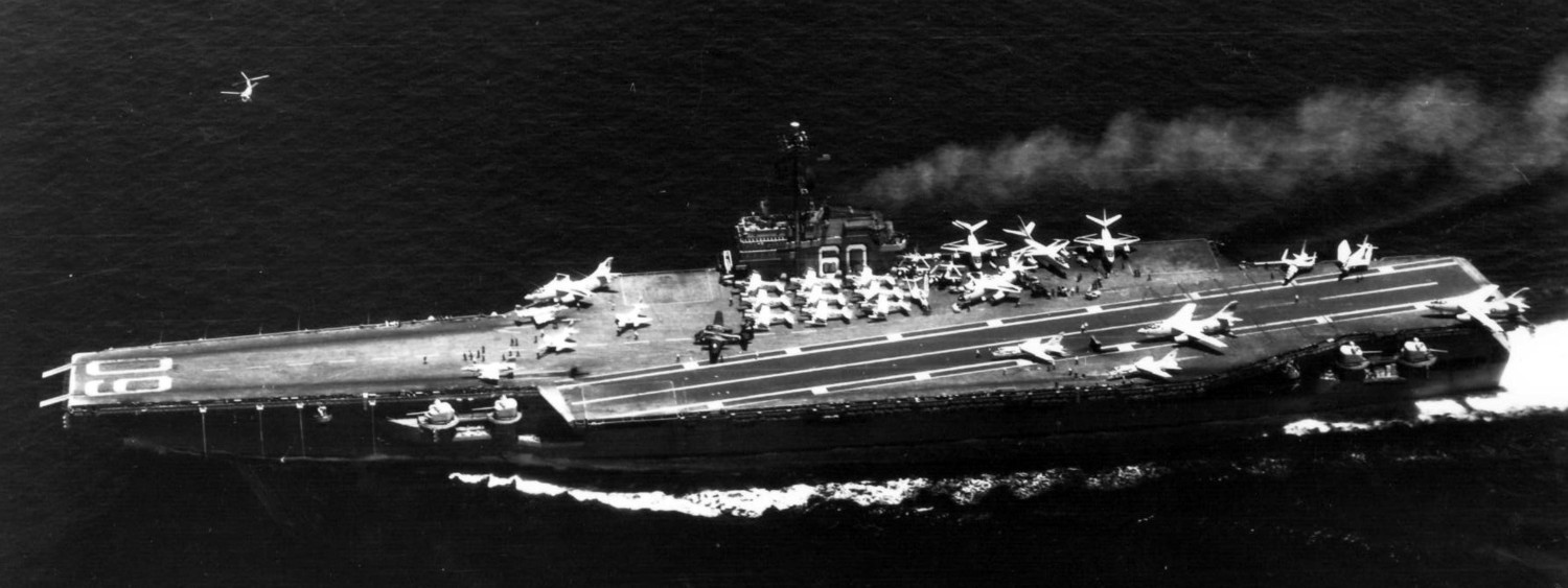 cv-60 uss saratoga forrestal class aircraft carrier air group cvg-7 us navy 154
