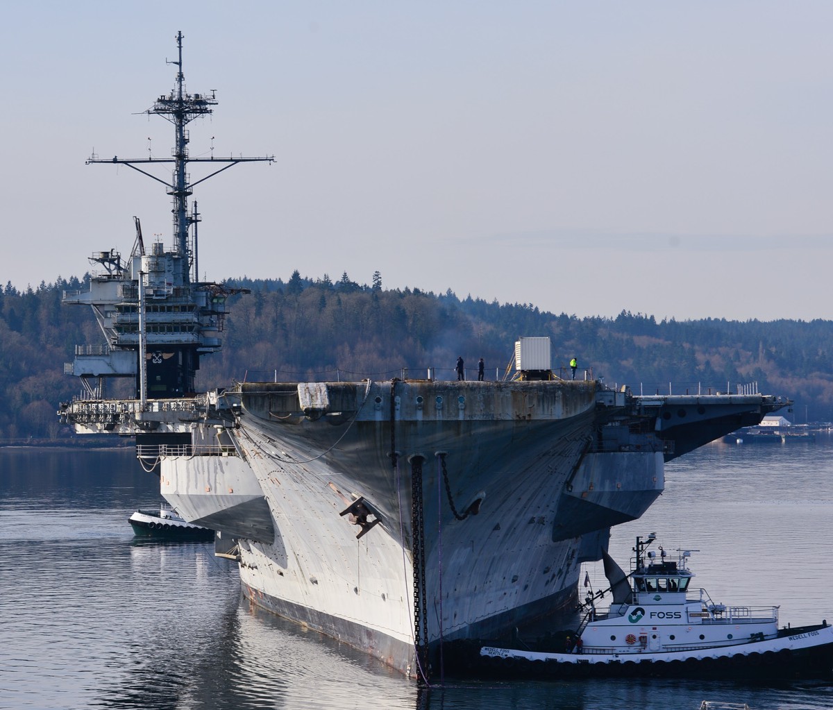 cv-61 uss ranger forrestal class aircraft carrier us navy depart bremerton washington scrap brownsville 09